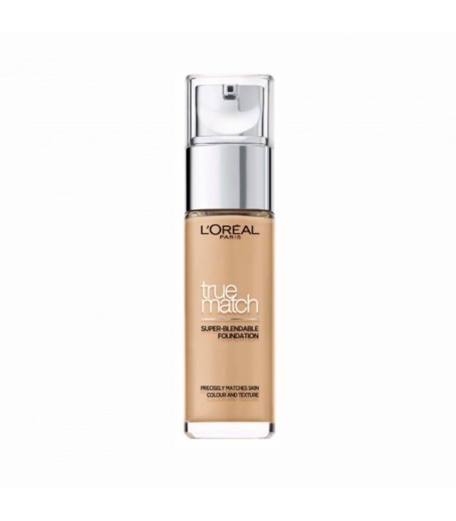 LOreal True Match Foundation gives a natural and opaque result that blends with the skin. This foundation is suitable for all skin types but especially those with dry skin. Contains vitamin E and glycerol that is highly moisturizing and makes the skin ple
