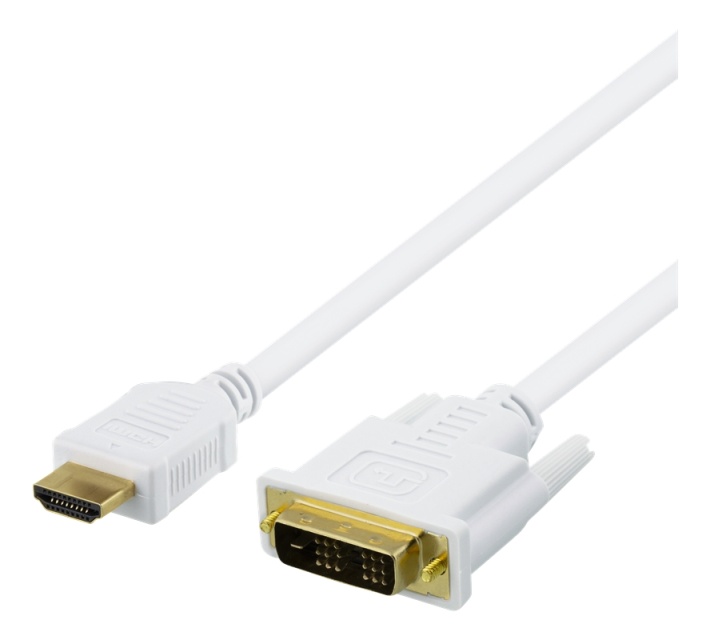 DELTACO HDMI to DVI cable, 7m, Full HD, white