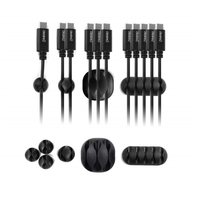 Desire2 Tidy Cable 10 Pack  Cable Tidy 10 Pack Black