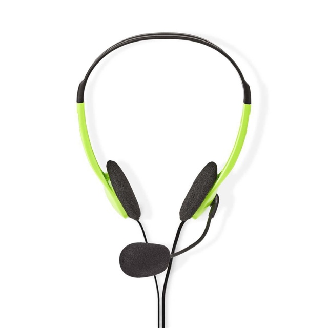 Nedis PC Headset | On-Ear | Stereo | 2x 3.5 mm | Fold-Away Microphone | Green