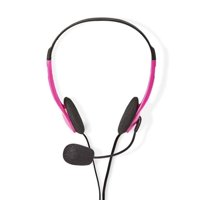 Nedis PC Headset | On-Ear | Stereo | 2x 3.5 mm | Fold-Away Microphone | Pink
