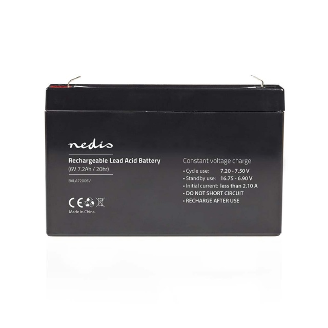 Nedis Battery | Lead-Acid | Rechargeable | 6 V | 7200 mAh
