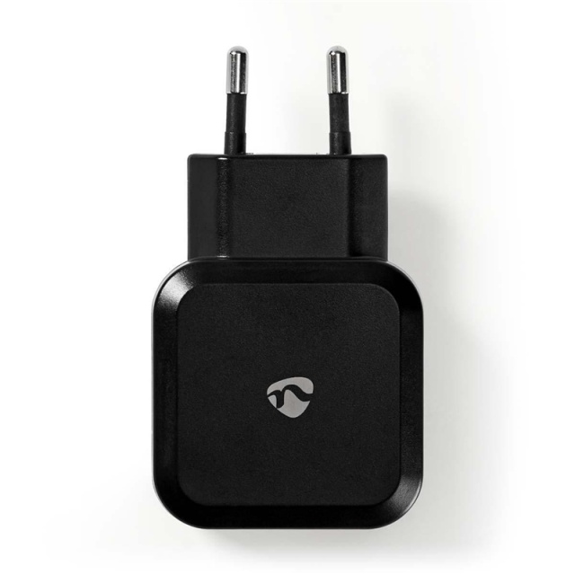 Nedis Wall Charger | Quick charge feature | 2x 2.4 A | Number of outputs: 2 | 2x USB-A | No Cable Included | Single Voltage Output | Black