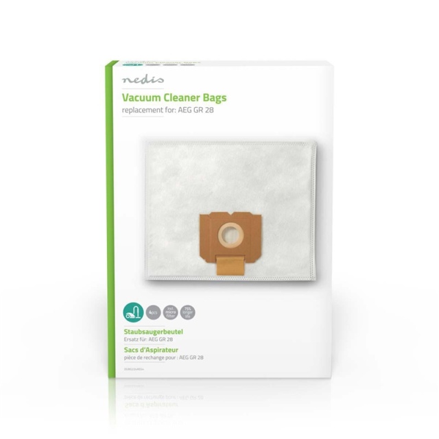 Nedis Vacuum Cleaner Bag | 4 pcs | Synthetic | Most sold for: AEG | White