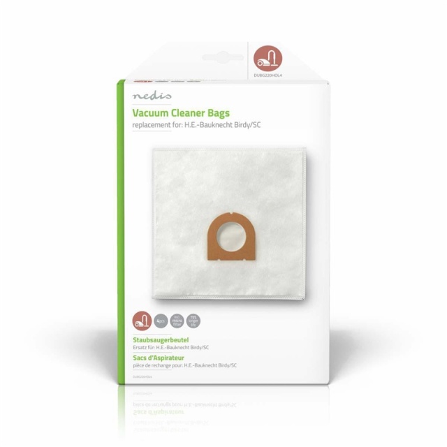Nedis Vacuum Cleaner Bag | 4 pcs | Synthetic | Most sold for: H.E.-Bauknecht Birdy/SC | White