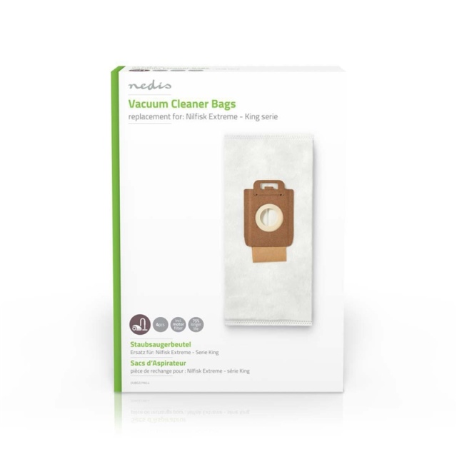 Nedis Vacuum Cleaner Bag | 4 pcs | Synthetic | Most sold for: Nilfisk | White
