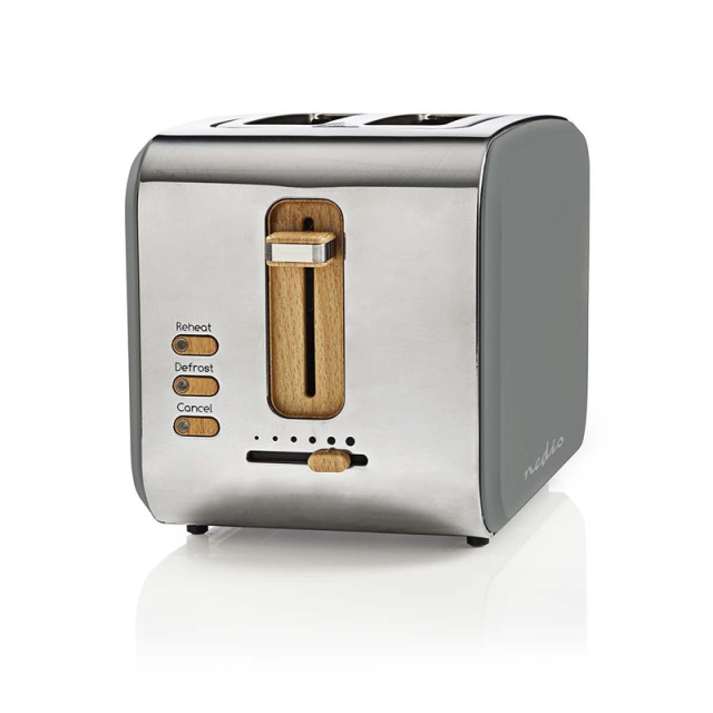 Nedis Toaster | Soft Touch Series | 2 Slots | Browning levels: 6 | Defrost feature | Grey