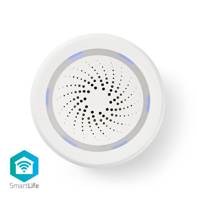 Nedis SmartLife Siren | Mains Powered | 8 Sounds | 85 dB | Android™ / IOS | White