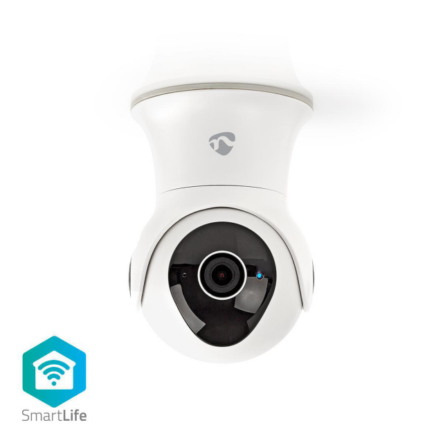 Nedis SmartLife Outdoor Camera | Full HD 1080p | Pan tilt | IP65 | Cloud Storage (optional) / Internal 16GB | 12 V DC | With motion sensor | Night vision | White