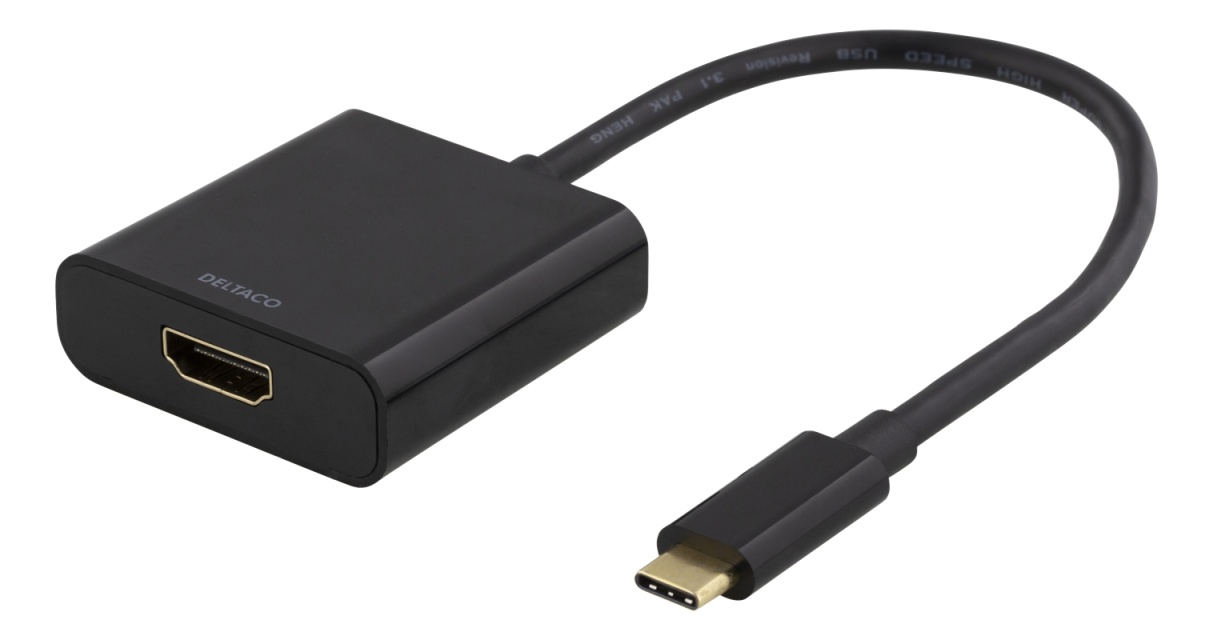 DELTACO USB-C to HDMI adapter, 4096x2160 30Hz, black