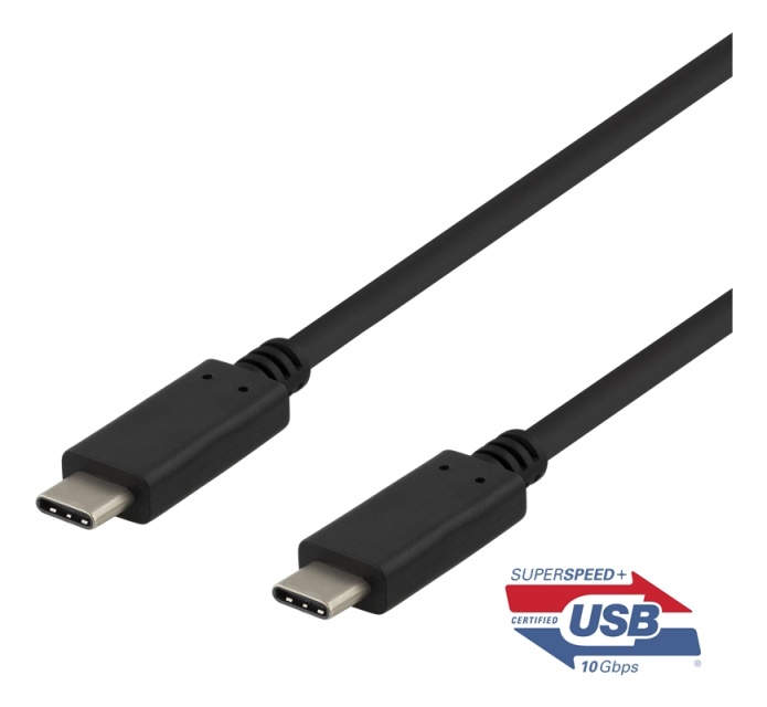 DELTACO USB-C to USB-C cable, 1m, 10Gbps, 100W 5A, USB 3.1 Gen 2, E-Ma