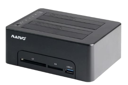 Two bay HDD/SSD docking station, USB 3.1 Gen 2, USB-C, 10 Gbps, black