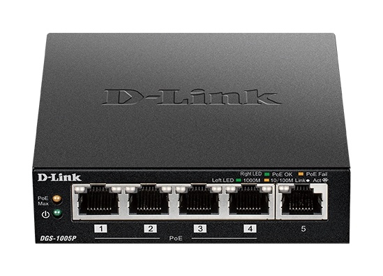 D-Link 5-Port Desktop Gigabit PoE+ Switch
