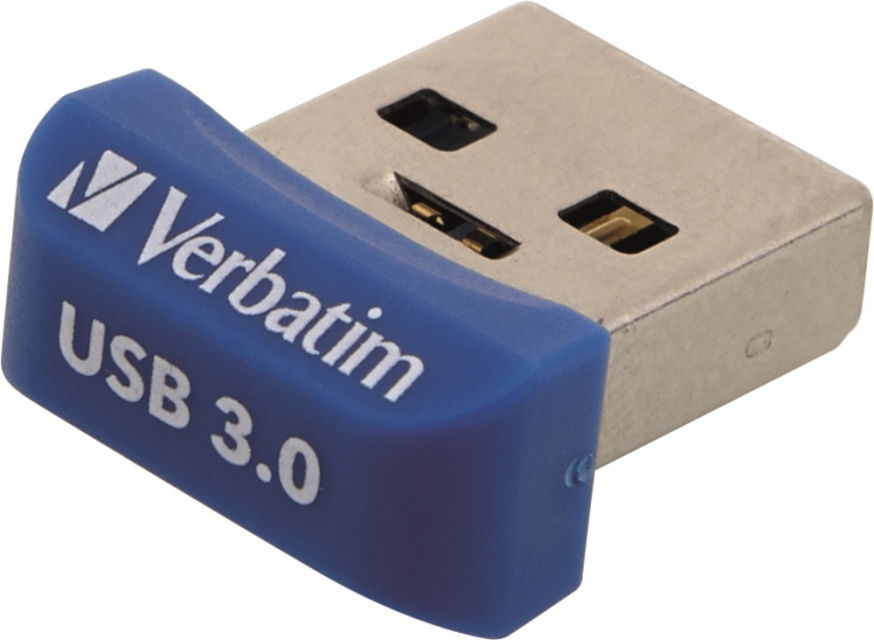 Verbatim StoreNStay Nano U3, USB3.0 minne, 64GB, blå