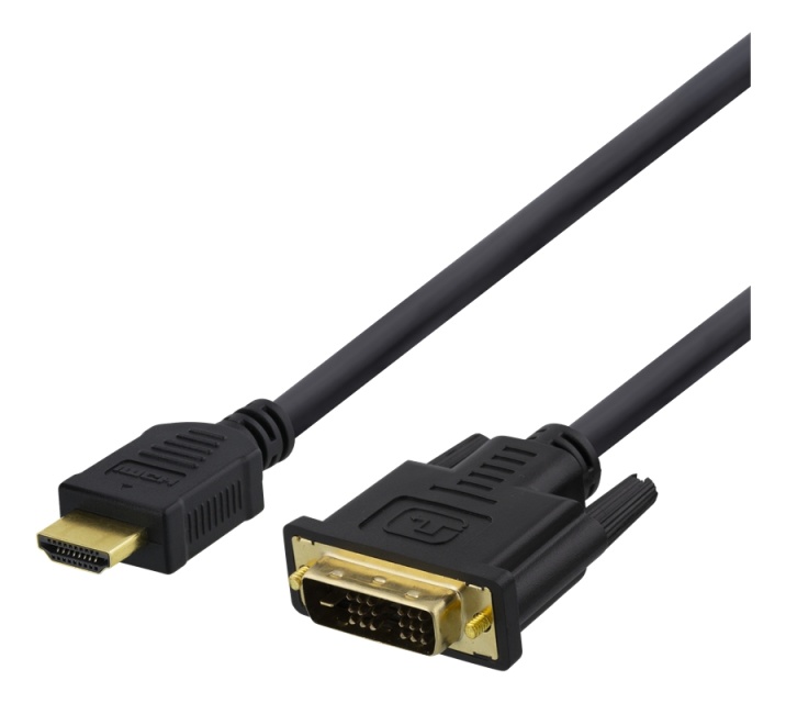 DELTACO HDMI to DVI cable, 2m, Full HD, black