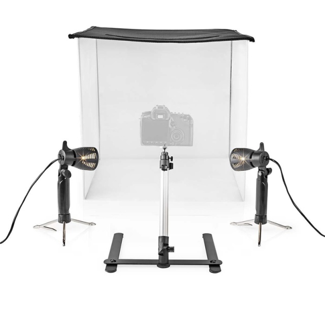 Nedis Portable Photo Studio Kit | 400 lm | Foldable | Backgrounds included | Travel bag included | Black