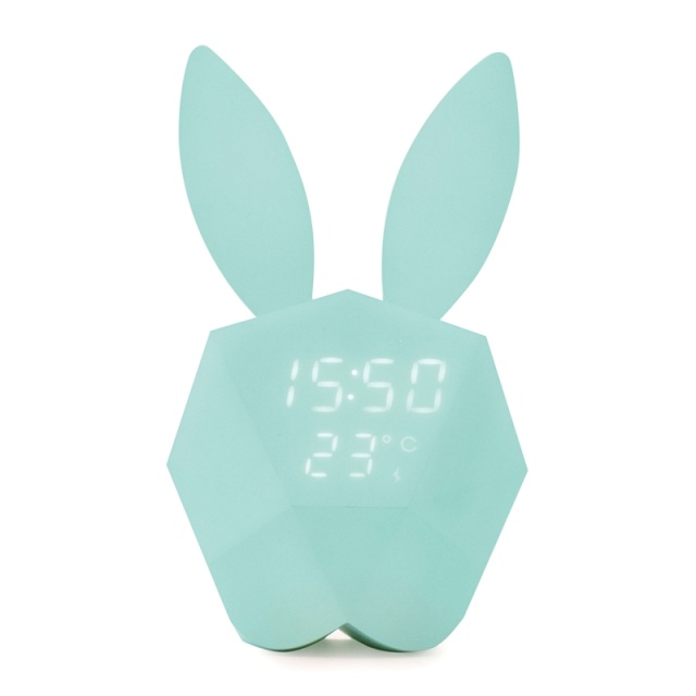 Mobility On Board Alarm Clock Rabbit with Night Light, Light Blue