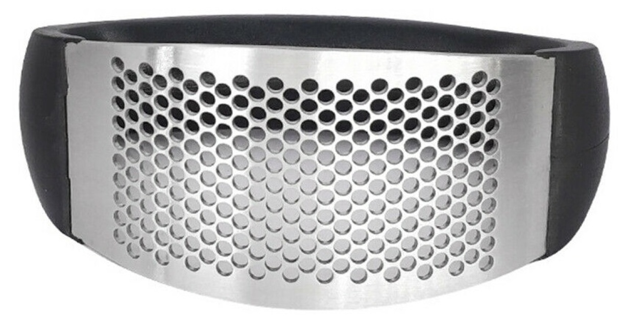 Garlic press with handle