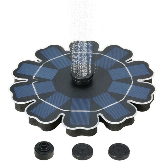 Floating fountain powered by solar cells