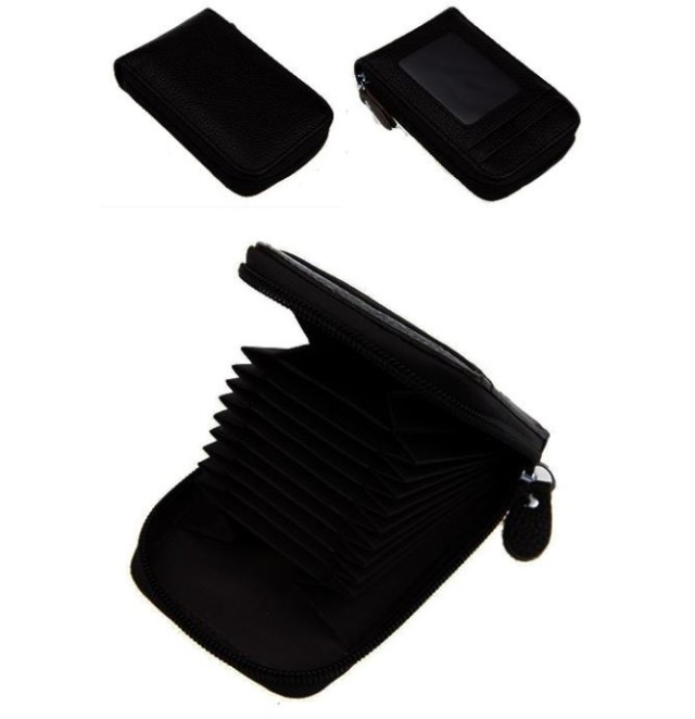 Wallet RFID secure with 9 card slots - Black