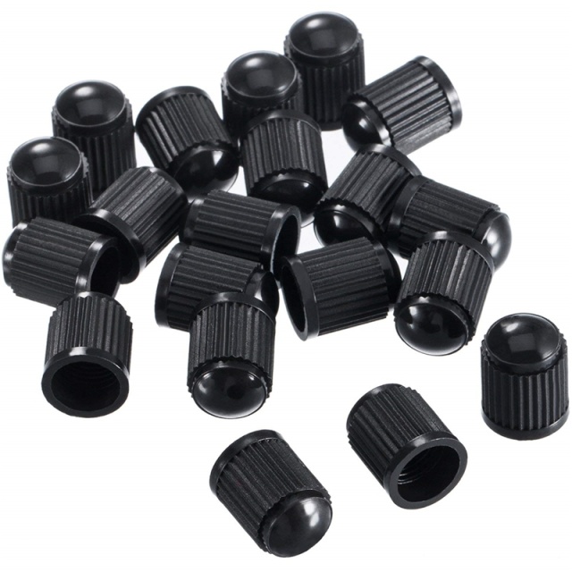 Valve caps 100-pack, Plastic, Black