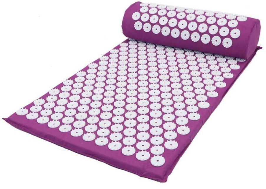 Nail mat with cushion relieves pain and stress, Purple.