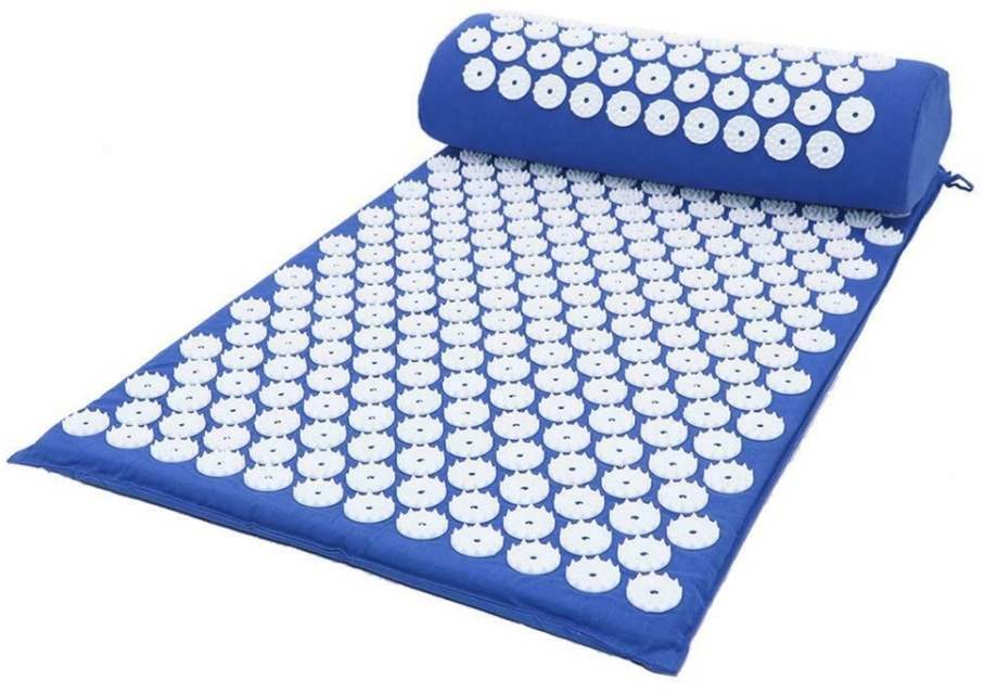 Spikmatta med kudde lindrar smärta och stress, Blå
