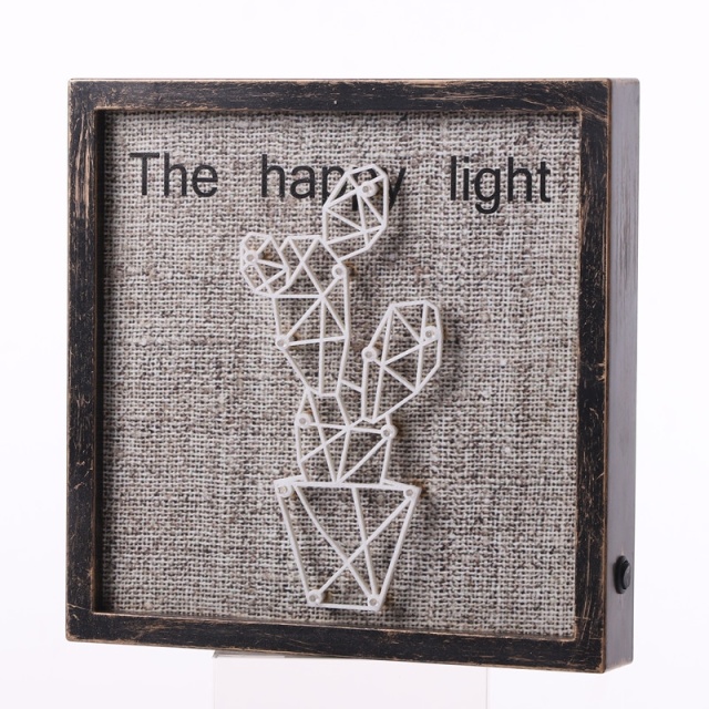 The Happy Light, Board with LED light, Cactus