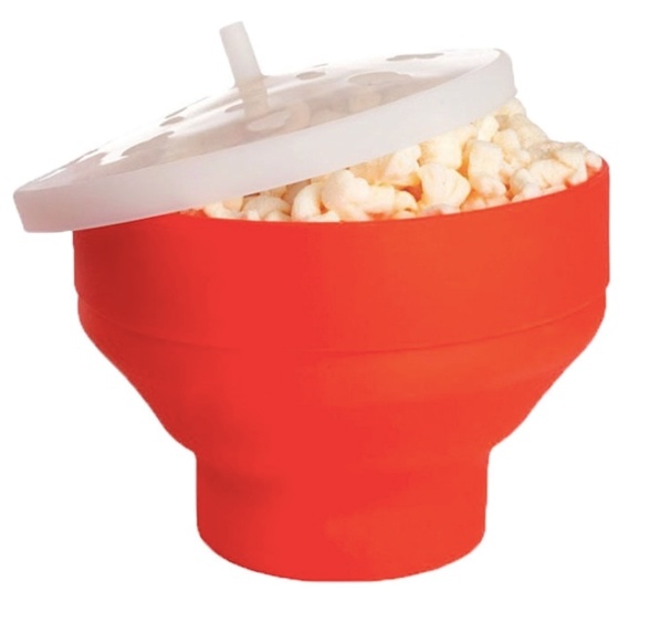 Microwave popcorn bowl, orange