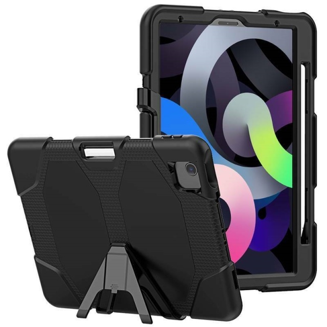 "Full Coverage Case for iPad Air 10.9"" 2020 with Pencil Holder, Black"