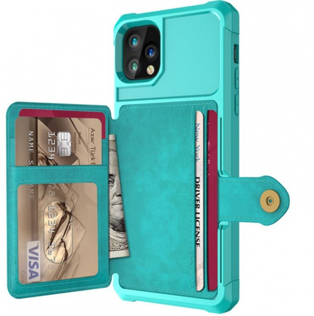 Case with card holder for iPhone 12 Pro Max, Green