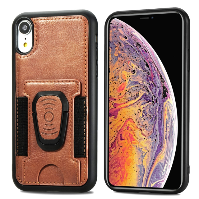 Mobile case with ring holder for iPhone 12 Pro Max, Brown.