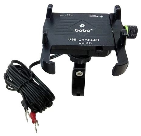 Mobile holder for motorcycle with QC3.0 fast charging