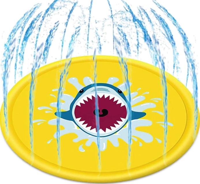 Fountain mat with Shark motif, Yellow