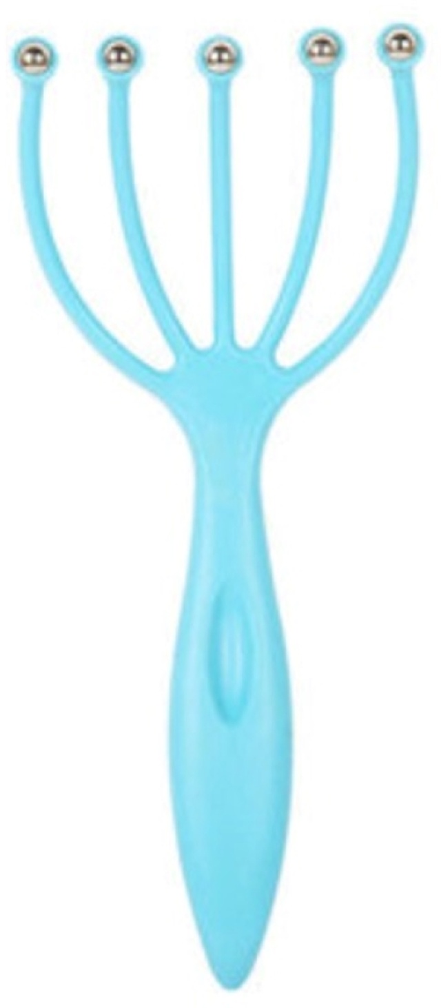 Scalp massage with metal balls, Blue