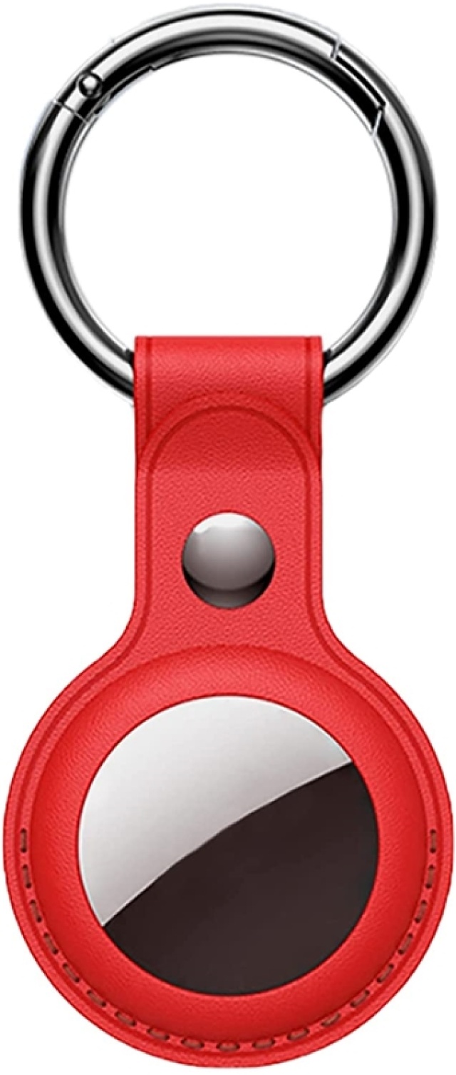 PU leather case with keyring for Airtag, Red