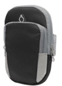 Spacious arm bag with headphone port, Black
