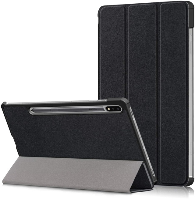"Tri-fold case with stand function for Galaxy Tab S7 11"", Black."