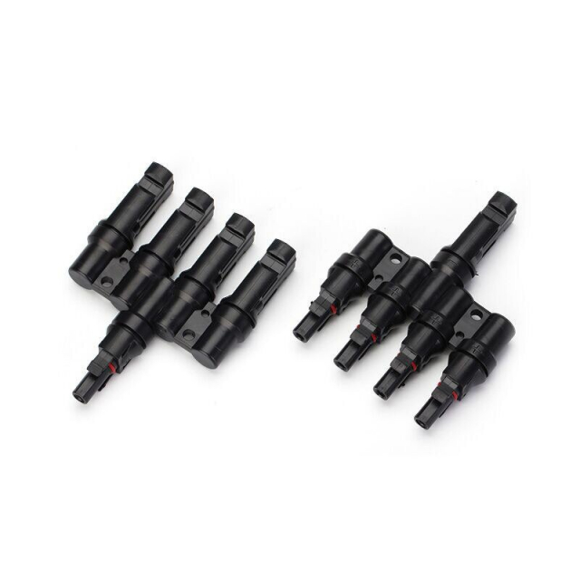 Solar cell connection MC4, T-connector 4 to 1