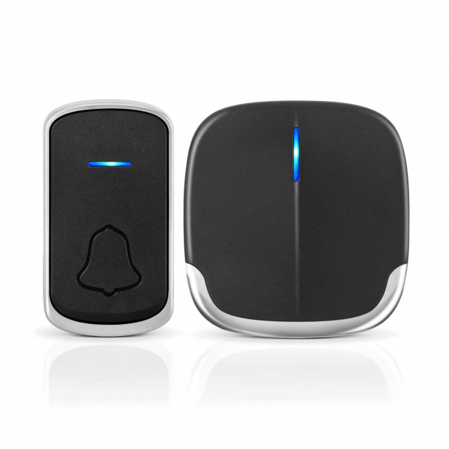 Plug & Play Wireless doorbell with long range, Black