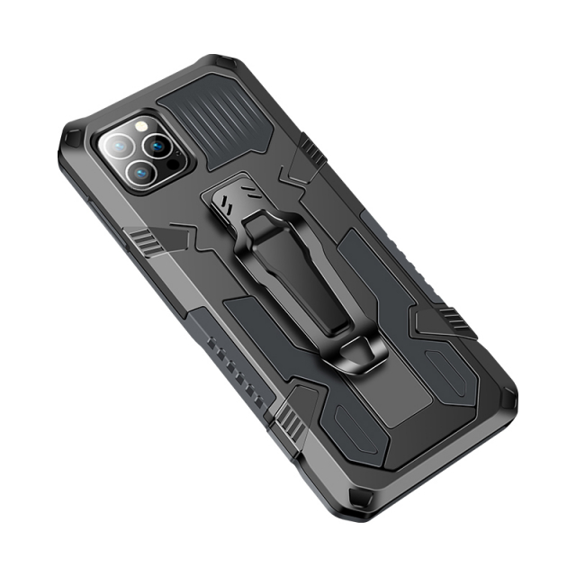 Durable case with stand for iPhone 13 Mini, Black.