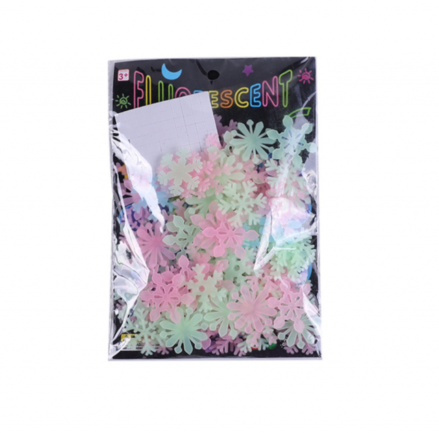 3D Luminous Fluorescent Wall Decals, Snowflakes