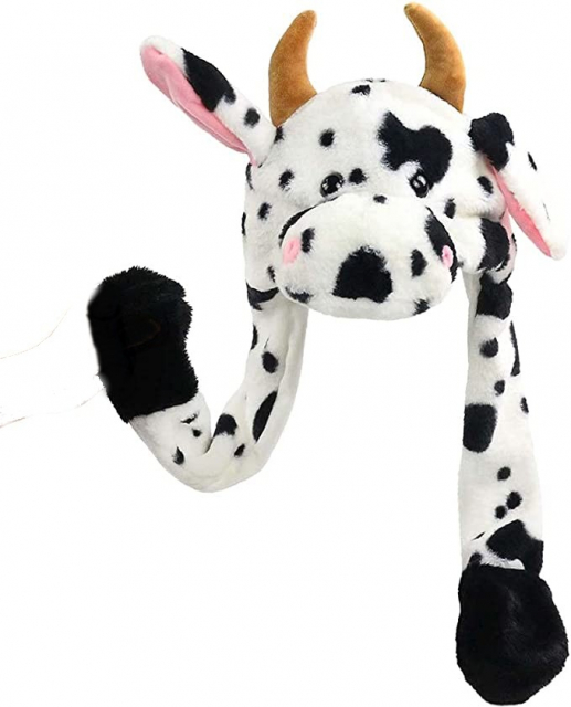 Cow hat with movable ears