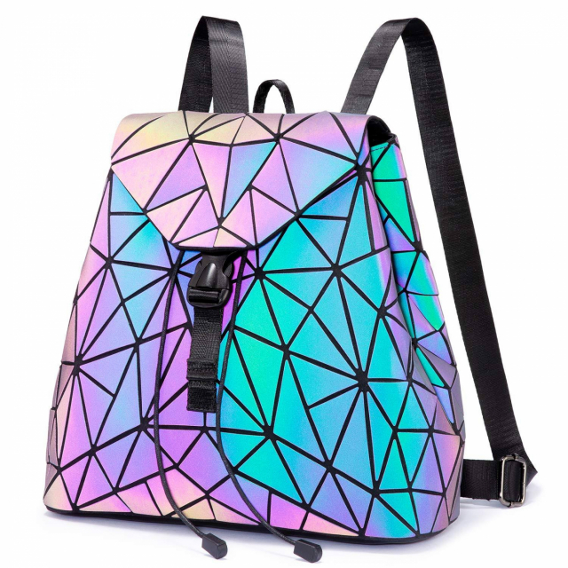 Glowing Backpack with Geometric Figures