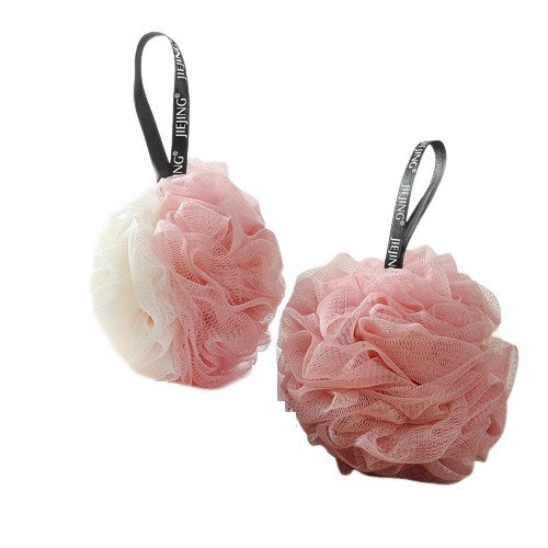 Shower and bath sponge 2-pack, White & Pink
