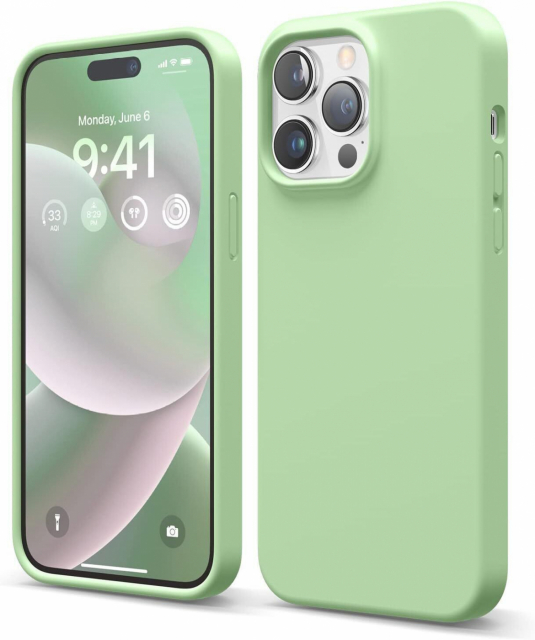 Silicone Case for iPhone 15 Pro, Light Green