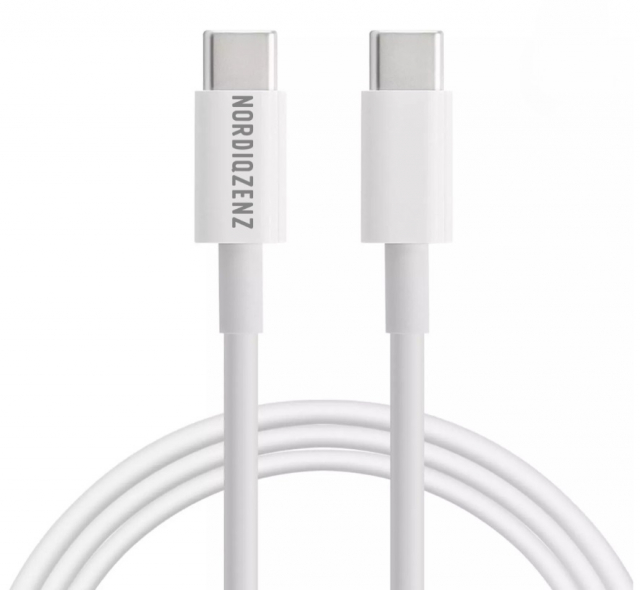 NORDIQZENZ 60W USB Cable Type-C to USB-C, 1.8m, White