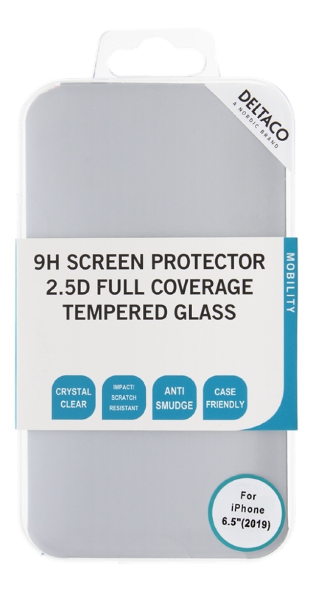 DELTACO screen protector for iPhone Xs Max/11 Pro Max, 3D curved, full