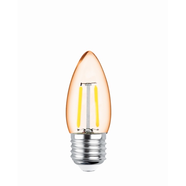Forever Light Retro LED bulb with filament Gold, E27 C35 2W 2200K 180lm