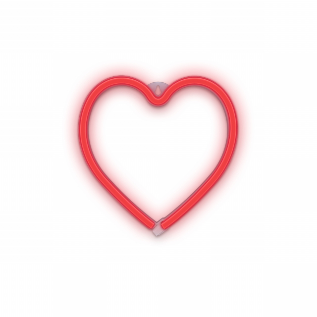 Forever Light Neon LED Light HEART battery + USB FLNEO7, Red